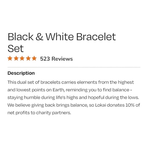 LOKAI Unisex Black and White Bracelet Set NWT - Picture 6 of 15